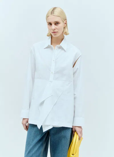 Jw Anderson Draped Shirt With Peplum In White
