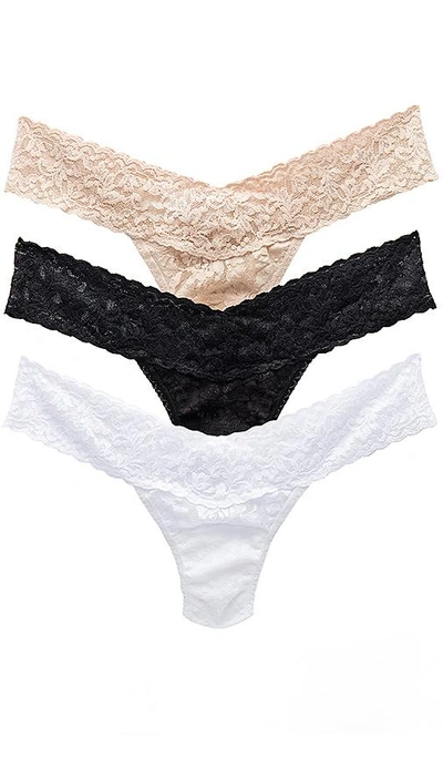 HANKY PANKY LOW RISE THONG 3 PACK,HANK-WI471