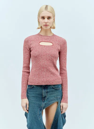 Jw Anderson Knitted Cutout Jumper In Red