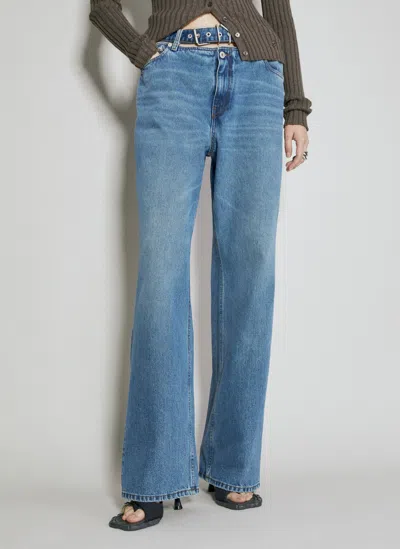 Y/project Evergreen Y-belt Jeans In Blue