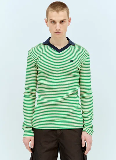 Wales Bonner Sonic Polo Shirt In Green