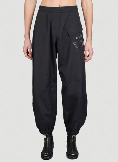 Jw Anderson Anchor-logo Track Pants In Black