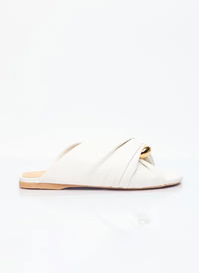 Jw Anderson Women Corner Leather Flats In White