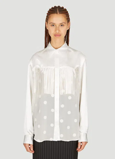 Martine Rose Fringe Detailed Shirt In White