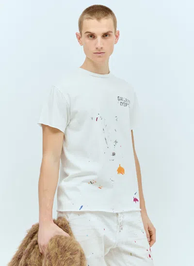 Gallery Dept. Boardwalk Paint-splattered Logo-print Cotton-jersey T-shirt In White