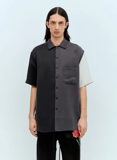 Song For The Mute Two-tone Short-sleeve Shirt In Grey