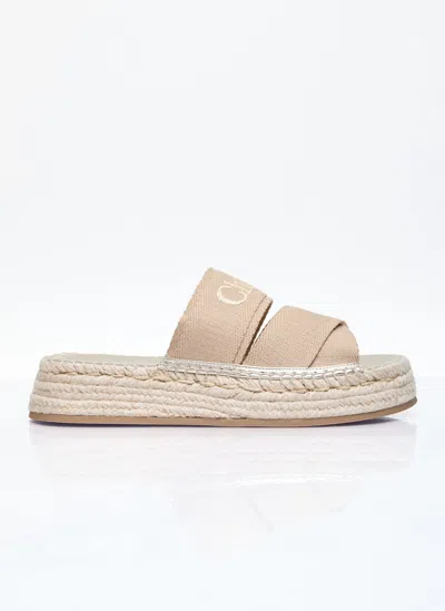 Chloé Mila Slide Espadrilles In Neutrals