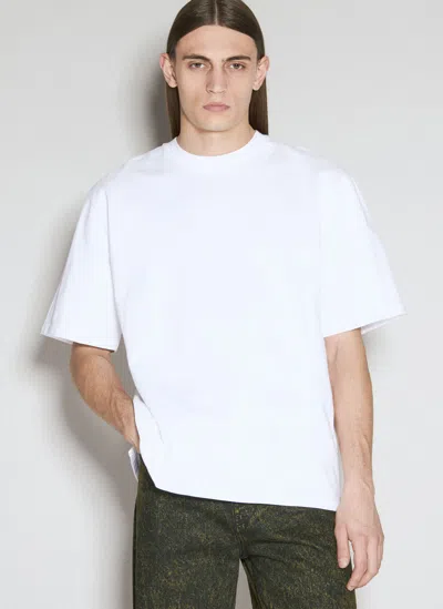 Marni Logo-patch Cotton T-shirt In White