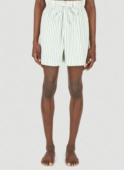 Tekla Striped Poplin Pyjama Shorts In White
