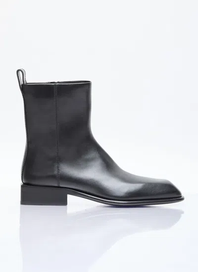 Alexander Wang Black Throttle Leather Ankle Boots