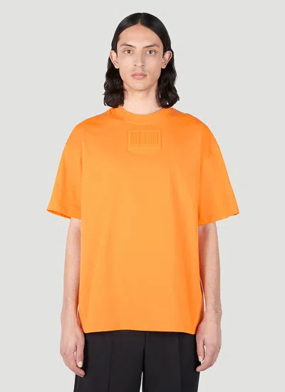 Vtmnts Rubber Patch T-shirt In Orange