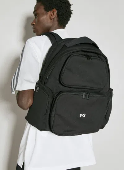 Y-3 Logo-embroidered Padded Backpack In Black