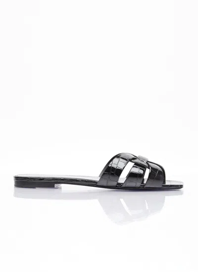 Saint Laurent Tribute Leather Sandal In Black