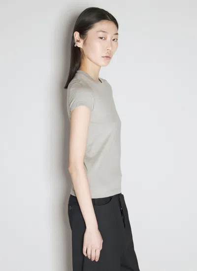 Rick Owens Cropped Level T-shirt In Grey