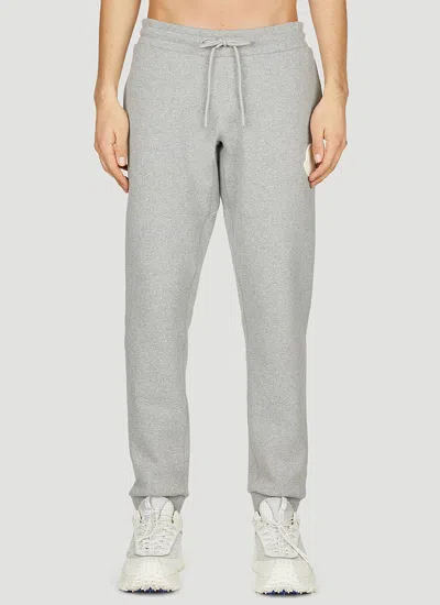 Moncler Logo-patch Cotton Track Trousers In Grey
