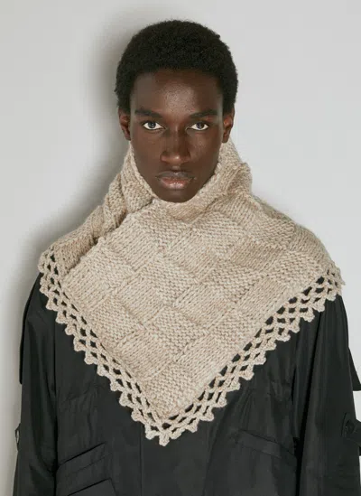 Kiko Kostadinov Aspasia Crochet Scarf In Beige