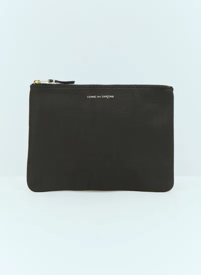 Comme Des Garçons Washed Leather Pouch In Black