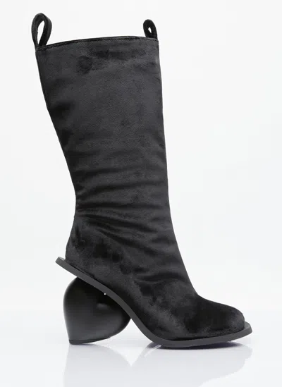 Yume Yume Love 115mm Velvet Mid-calf Boots In Black
