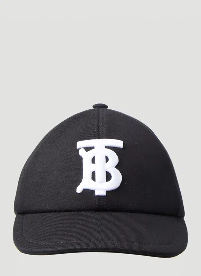 Burberry Tb Monogram Baseball Cap In Black