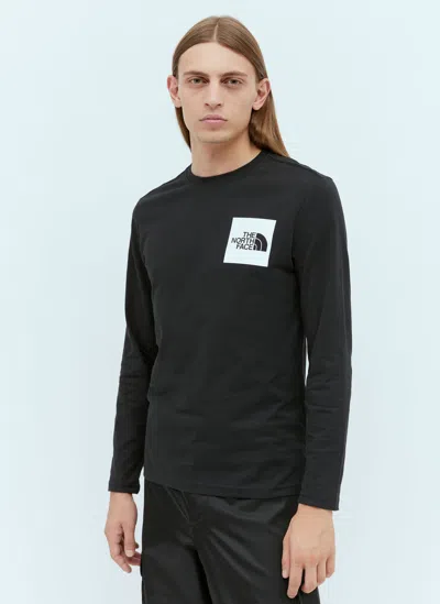 The North Face Logo Print Long Sleeve T-shirt In Black