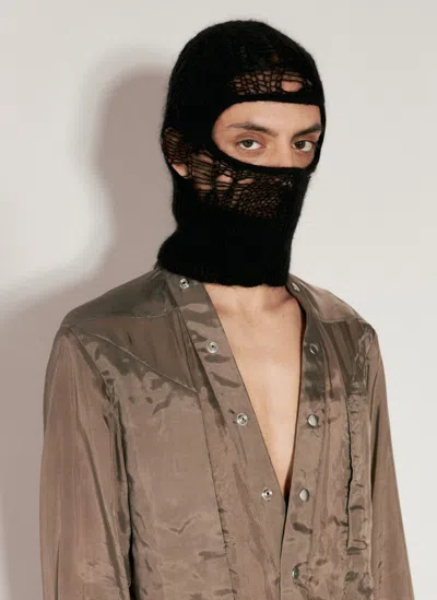 Rick Owens Men Knitted Hood In Black