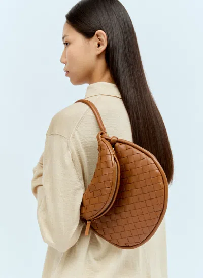 Bottega Veneta Medium Gemelli Leather Shoulder Bag In Brown