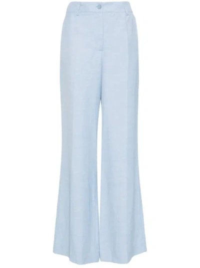 P.a.r.o.s.h Wide Leg Pants In Blue