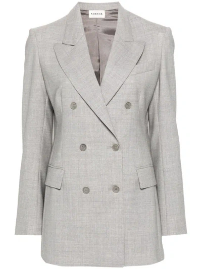 P.a.r.o.s.h Double-breasted Blazer In Grey