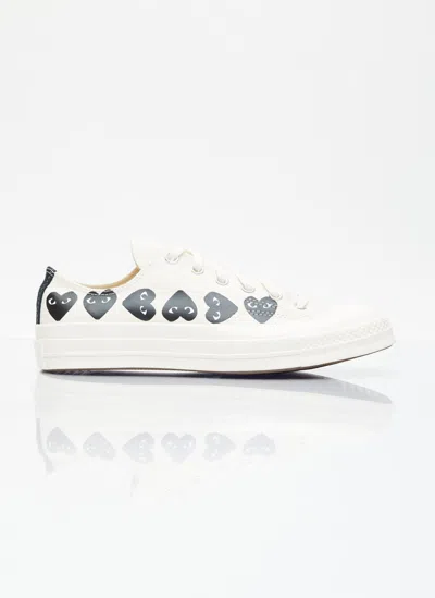 Comme Des Garçons Play X Converse Multi Heart Sneakers In White