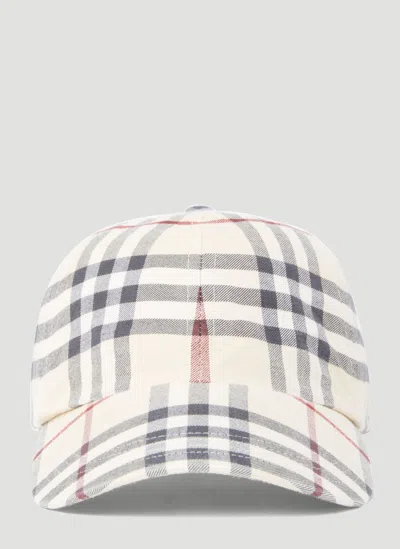 Burberry Archive Check Baseball Cap In Beige