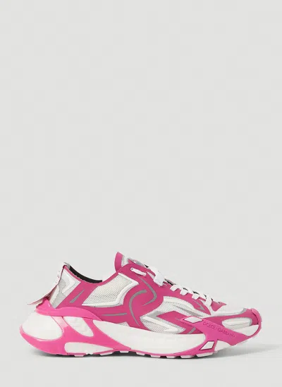 Dolce & Gabbana Dragon Sneakers In Nylon In Pink
