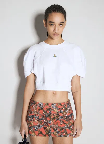 Vivienne Westwood Cropped Football T-shirt In White