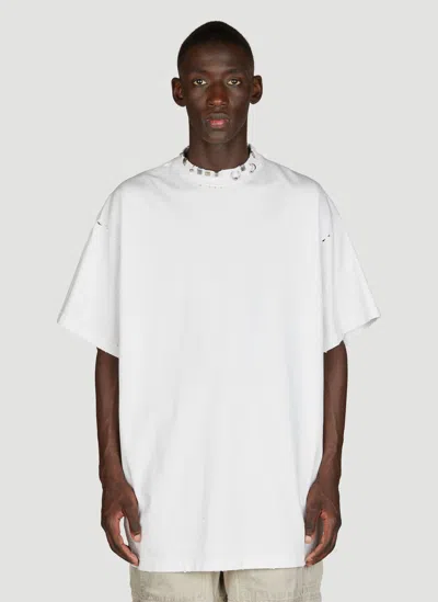 Balenciaga Pierced Oversized T-shirt In White