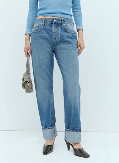 Gucci Horsebit-detail Low-rise Straight-leg Jeans In Blue