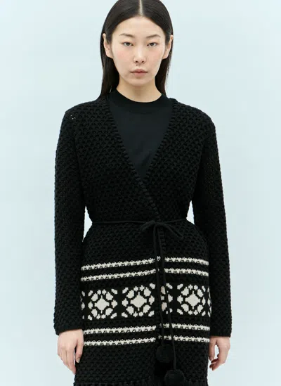 Max Mara Women Wool And Cashmere Cardigan In Black