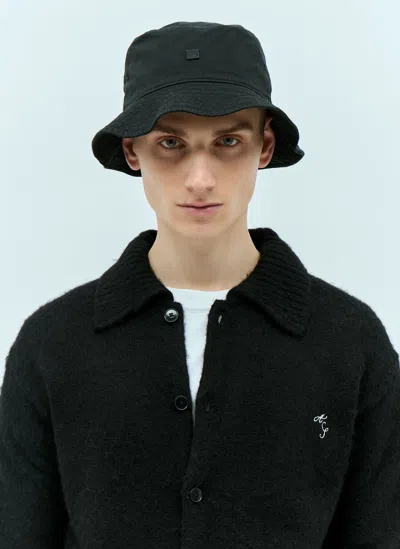 Acne Studios Micro Face Patch Bucket Hat In Black