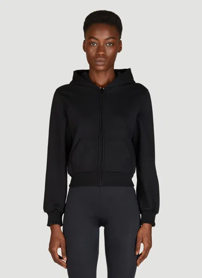 Balenciaga Fitted Zip-up Hooded Sweatshirt In Black