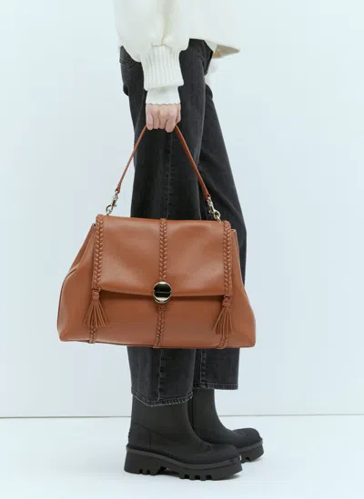 Chloé Penelope Large Soft Shoulder Bag In Brown
