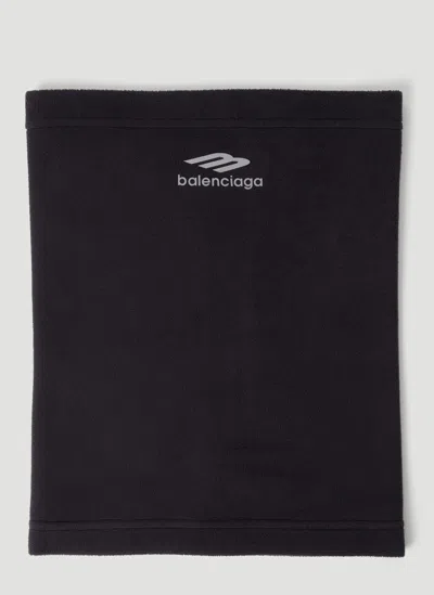 Balenciaga Women Logo Print Tubular Scarf In Black