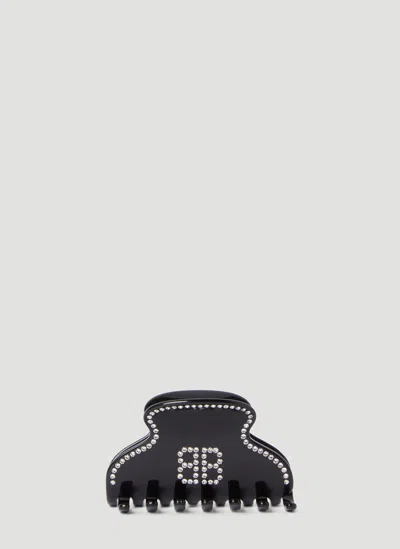 Balenciaga Crystal-embellished Hair Clip In Black