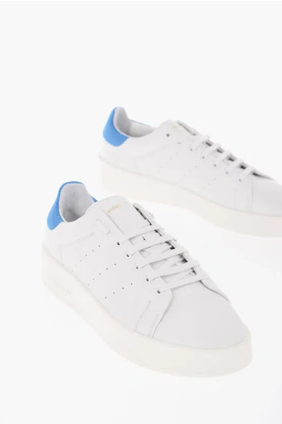 Adidas Originals Perforated Low-top Leather Trainers In 白色