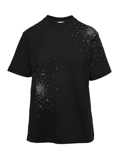 Des_phemmes Splash Embroidery T Shirt In Black