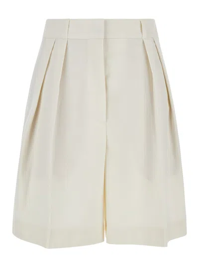 Rohe Tailored Wide Leg Shorts In White