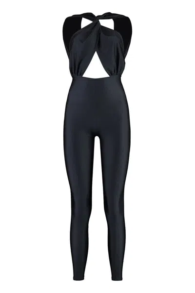 The Andamane Hola Techno Fabric Jumpsuit In Black