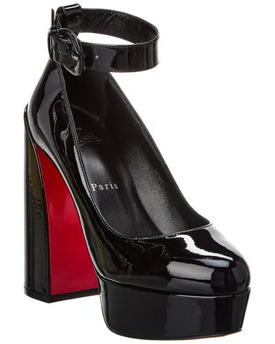 Christian Louboutin Movida Patent Red Sole Platform Pumps In Black