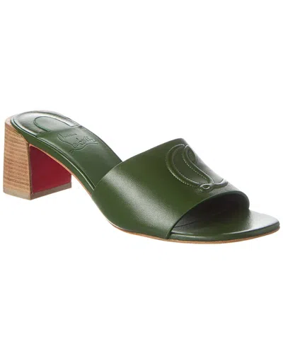 Christian Louboutin So Cl 55 Leather Mule In Green