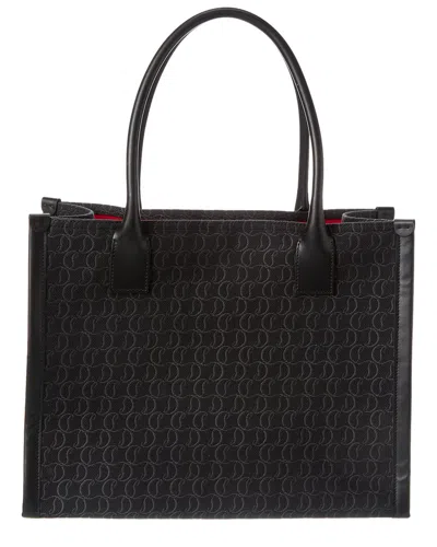 Christian Louboutin By My Side Canvas & Leather Tote In Black