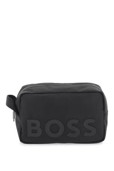 Hugo Boss Recycled Material Beauty Case In In Black