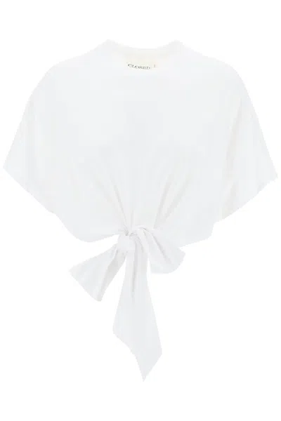 Closed T-shirt With Knot Detail In White