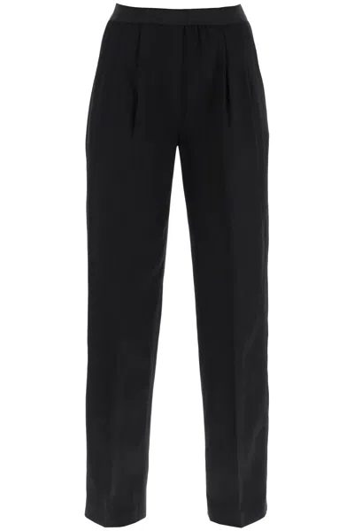 Loulou Studio Takaroa Elastic Pant In Black